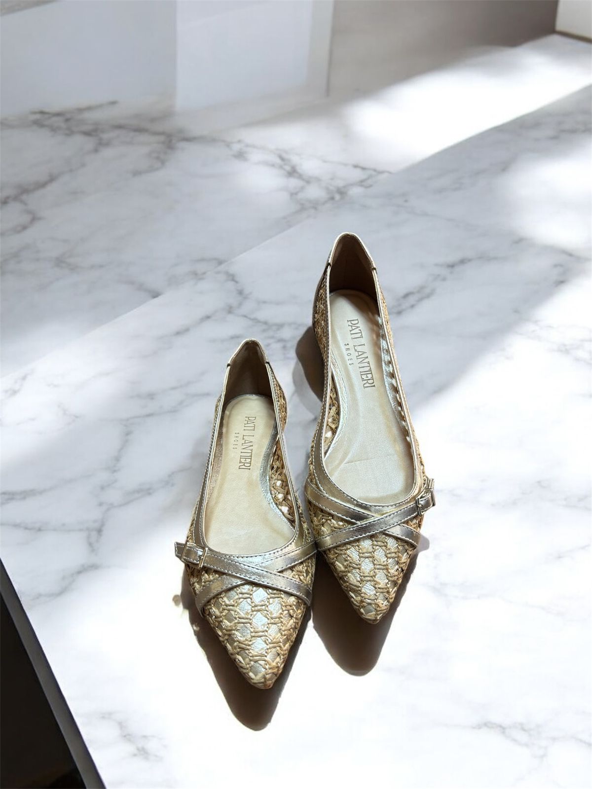 PATI LANTIERI SAPATILHA BICO FINO TECIDO/PALHA