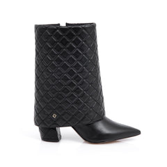 CAPODARTE BOTA BICO FINO DE COURO MATELASSÊ