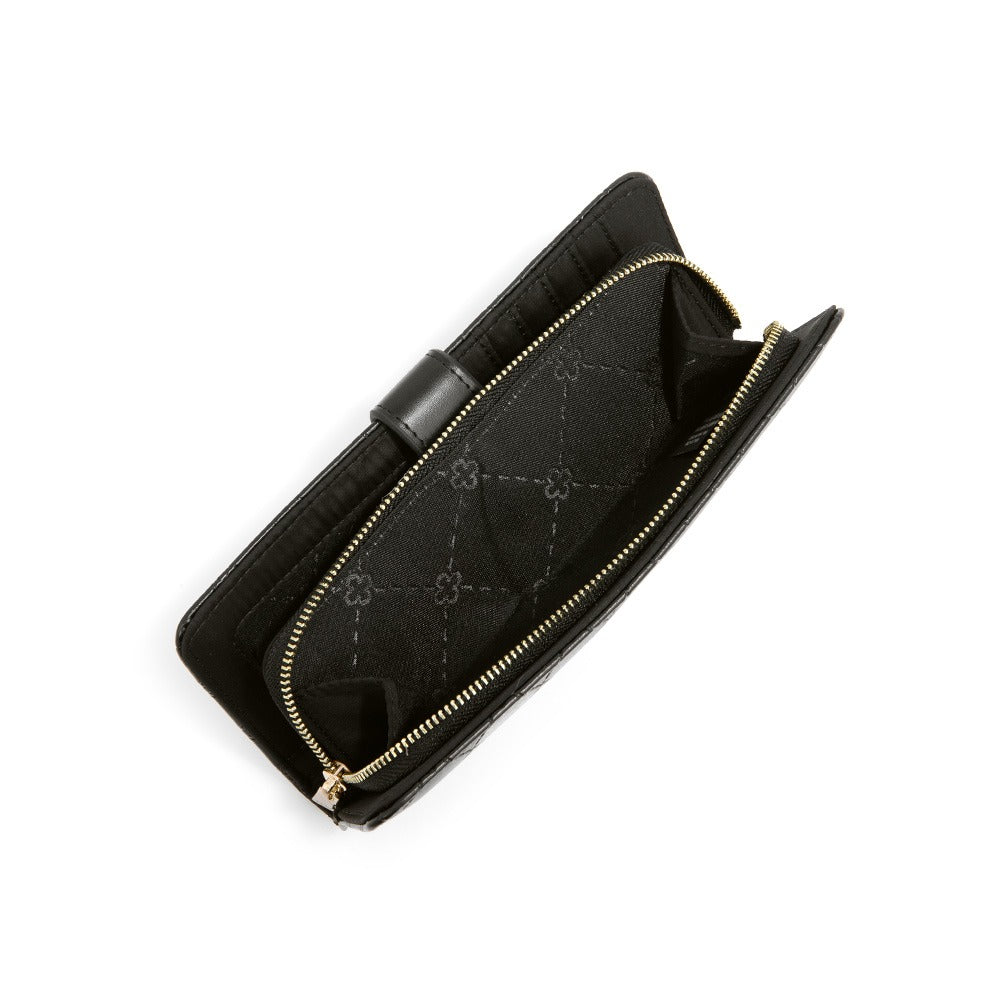 CAPODARTE CARTEIRA FEMININA PRETA MONOGRAMA ZÍPER