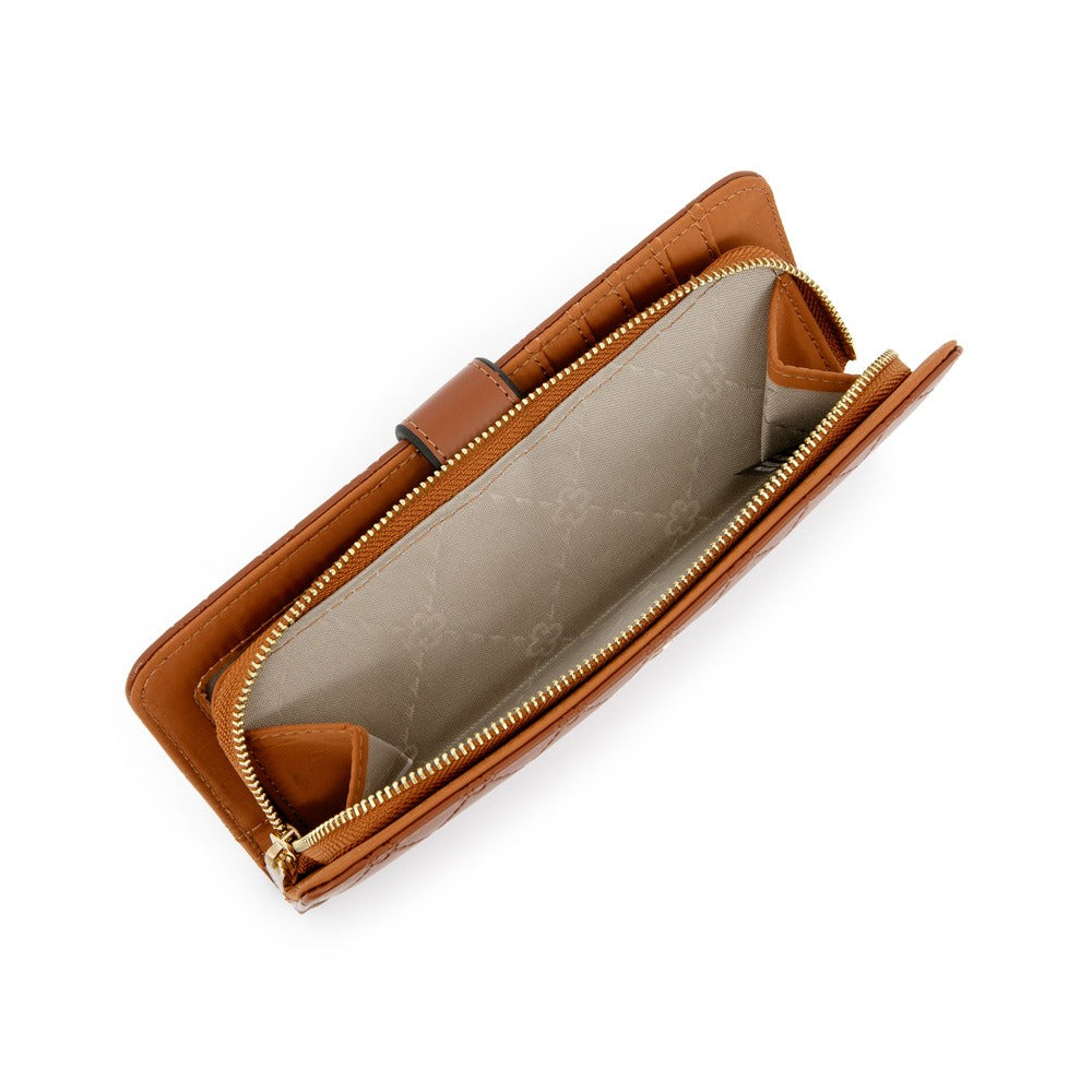 CAPODARTE CARTEIRA FEMININA PRETA MONOGRAMA ZÍPER