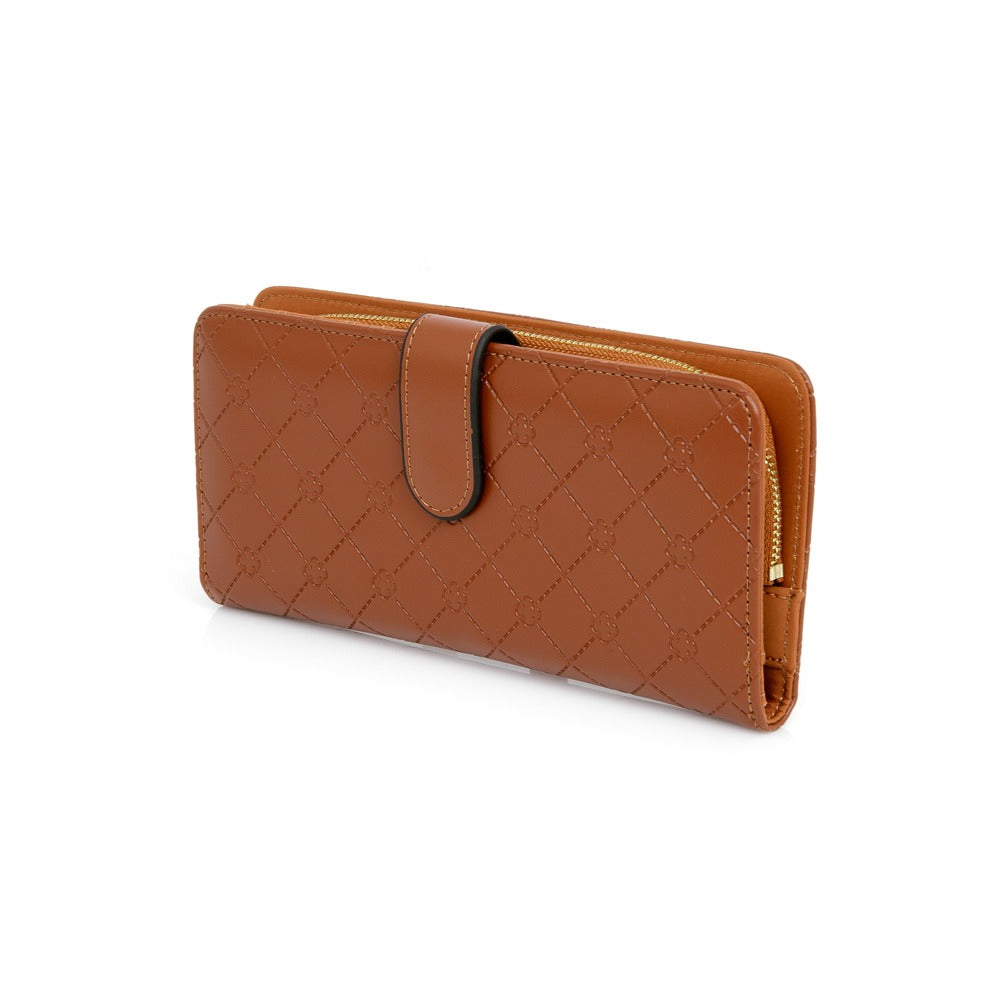 CAPODARTE CARTEIRA FEMININA PRETA MONOGRAMA ZÍPER