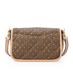 CAPODARTE BOLSA ALÇA GORGURÃO BEGE MONOGRAMA VIRA BAGUETE